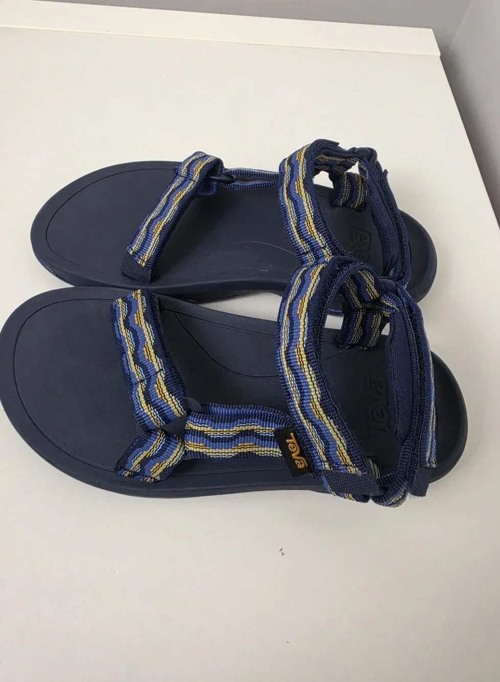 Teva Kids Navy Blue Strappy Sandals with Yellow & Light Blue Accents